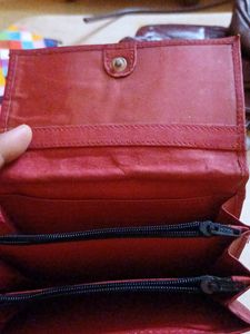 Soft Red Genuine Leather Wallet