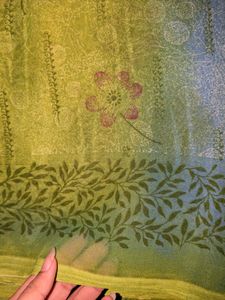 Green Printed Saree