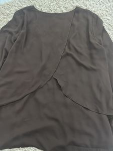 Elegant Brown Long Sleeve Top