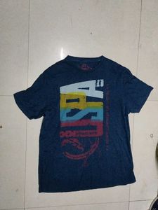 US POLO ASSN BLUE GRAPHIC PRINT T-SHIRT