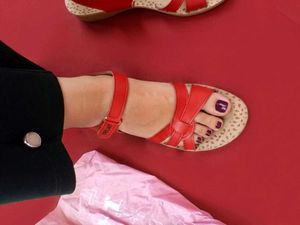 Red Comfort Strap Sandals