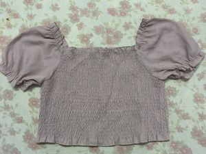SHEIN - Smocked Pink Puff Sleeve Top