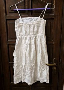 White schiffli Anglaise Mini Dress