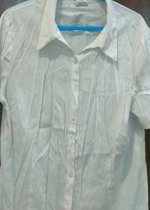 Classic White Short Sleeve Button-Up Shirt