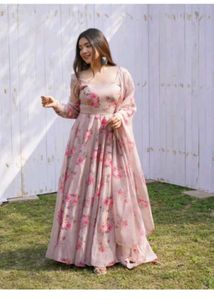 Festive Wear Anarkali Gown With Duppatta
