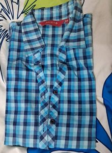 Pre-loved, Juliet, Sky Blue Checked Shirt