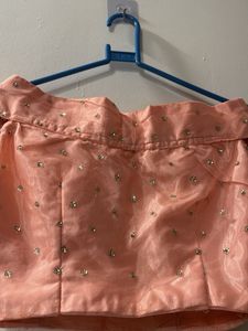 Peach Off-Shoulder Embellished Blouse