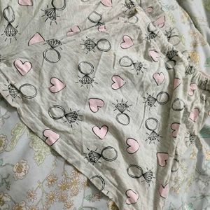 Cute Heart &amp; Ring Print Shorts