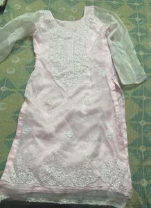 Elegant Pink Chikankari Kurta
