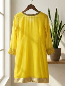 Yellow Embroidered Kurta