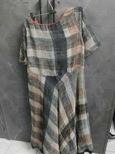 Stylish Checked Ethnic Gown