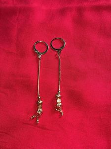 Elegant Gold Tone Dangle Earrings