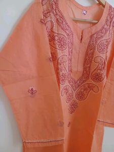 Cotton Kurta With Hand Embroidery