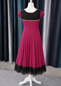 Elegant Maroon &amp; Black Dress