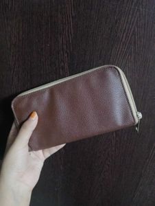 Stylish Brown Double Zipper Pouch / Wallet – ₹259