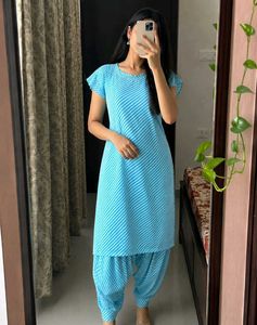 Blue Striped Kurta