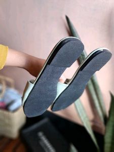 Blue Embellished Slide Sandals