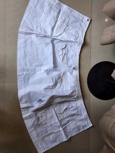 Chic White Cargo Skirt