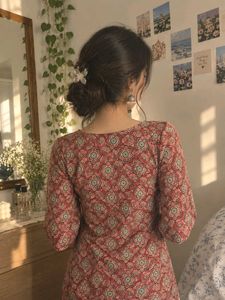 Bohemian Red Printed Kurta