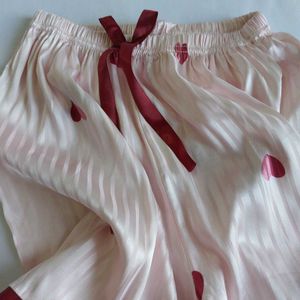 Satin Heart Print Pajama Shorts 💝