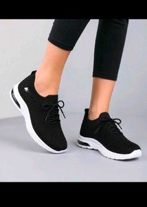Stylish Black Knit Sneakers