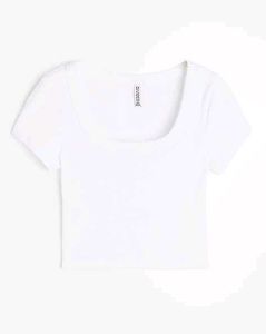 🎀H&amp;M White Ribbed Cropped Top🎀