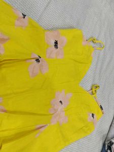 Zara Yellow Peplum Crop Top