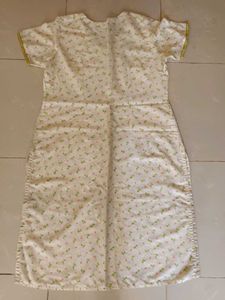 Unused Floral Print Cotton Kurta