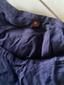 Blue Kurta with Golden Print