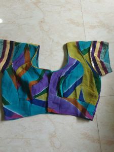 Beautiful Purple Striped Saree with Embellishments