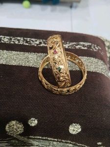 Gold Bangles with Intricate Detailing