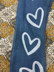new Cute Heart Print jeans ( check details)