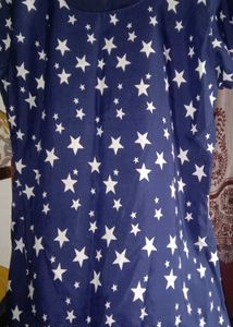 Blue Star Print Casual Top