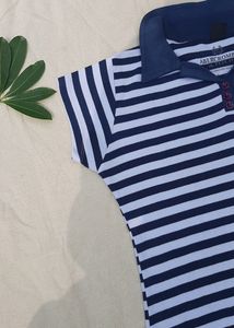 Strip White And Blue Long Tshirt