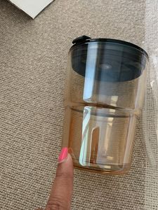 Stylish Glass Tumbler with Leather Sleeve