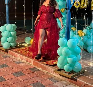 2 in 1 Stunning Red cocktail party Dress