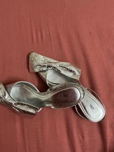 ZARA Silver Bow Heels