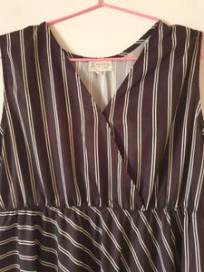 Pinstripe Panache  highcut low dress