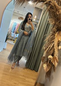 Elegant Grey Kurta Set with Dupatta