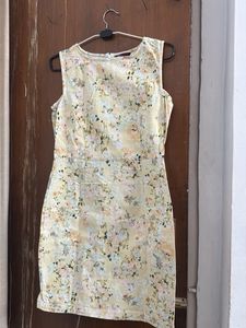 denim stretchable Floral Print Dress