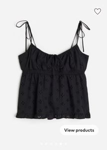 Chic Black Eyelet Camisole Top