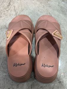 Pink Cross Strap Platform Sandals