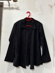 Classic Black Long Sleeve Button-Up Shirt