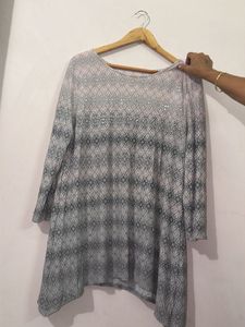 Grey Printed Tunic with Sequins