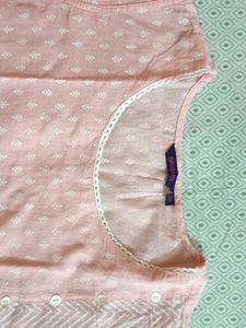 Peach Printed Kurta