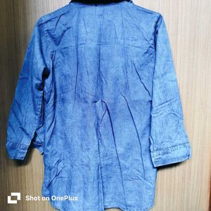 New Denim Ruffle Blouse