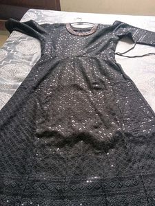 Elegant Black Sequined Dress