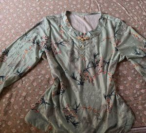 Elegant Light Green Floral blouse