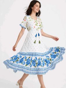 Boho Floral Print Midi Dress