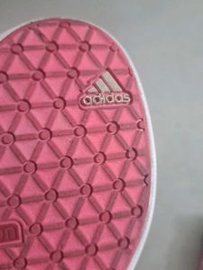 Adidas Grey &amp; Pink Slip-On Flats